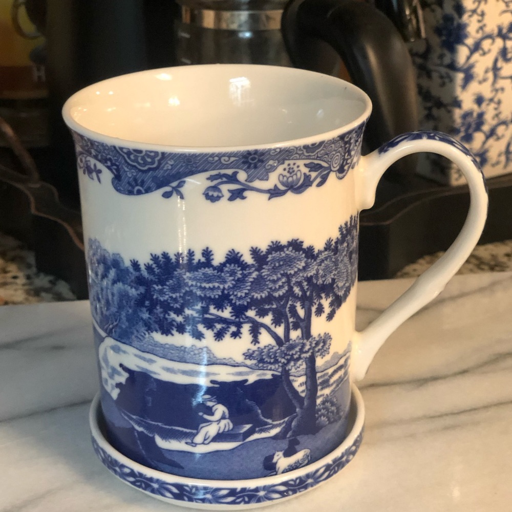 Spode Blue Italian 12-Ounce Mug and 3” Coaster.